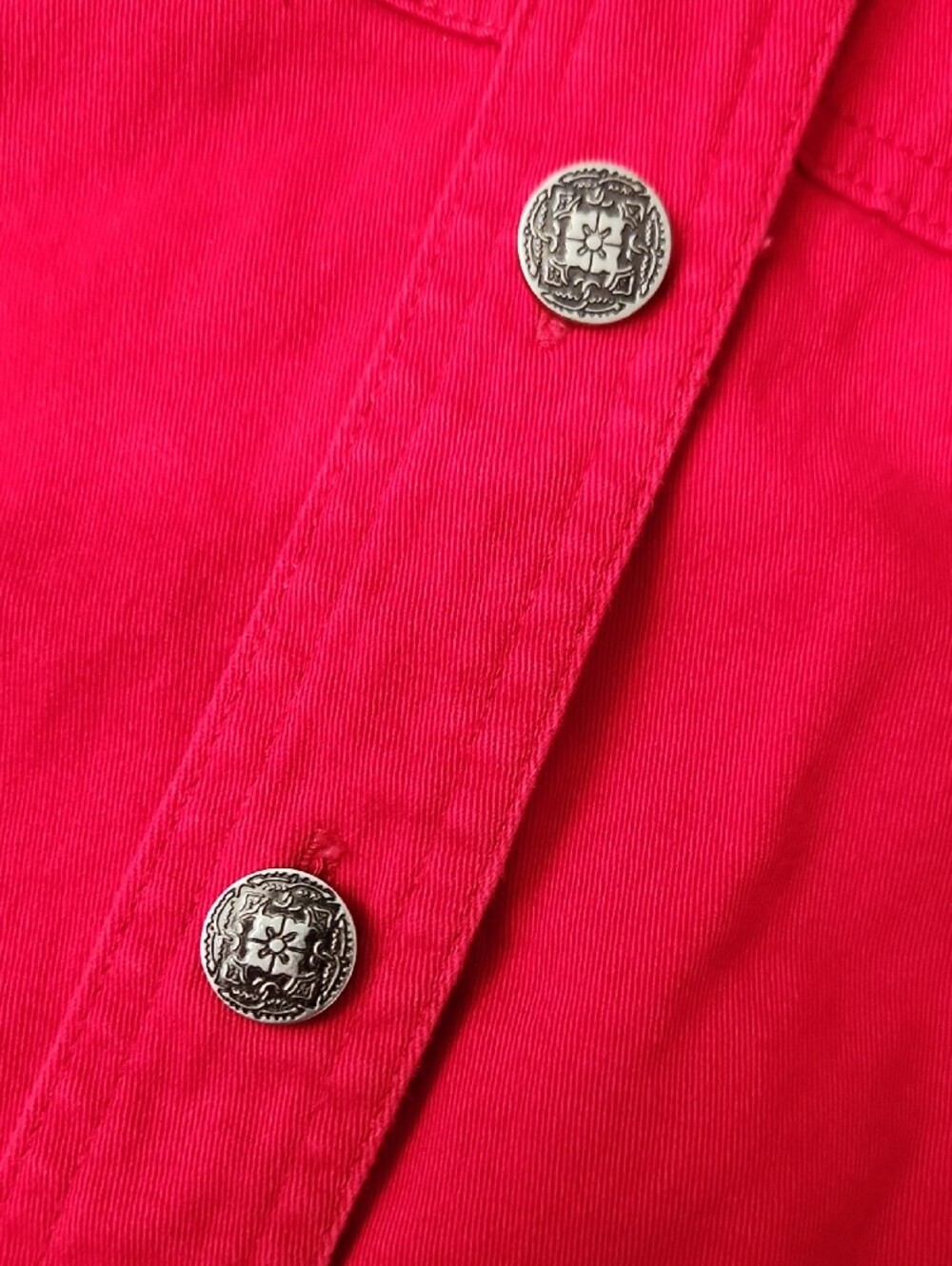 Cato Red Button-Front Jean Jacket - Picture 7 of 11